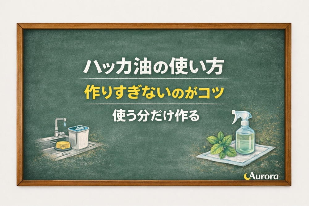 ハンディモップの手入れをラクにするために不織布の排水口ネットを使う方法を示したアイキャッチ画像の様子