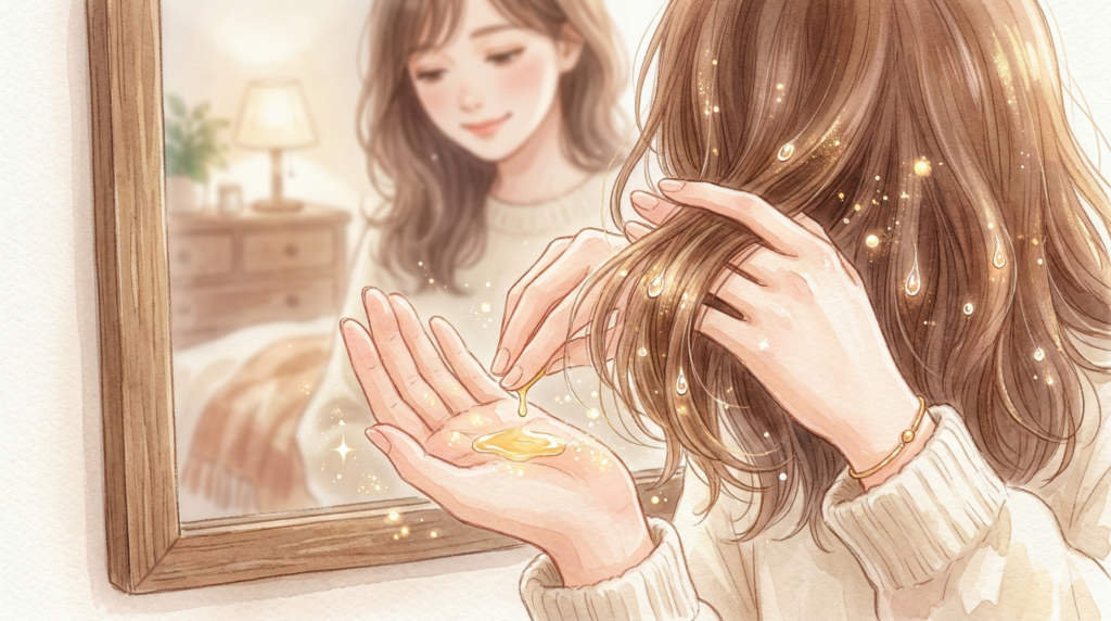 静電気のバチッを防ぐためにドアノブに触れる前に手のひら全体で壁に触れて放電している様子のイラスト